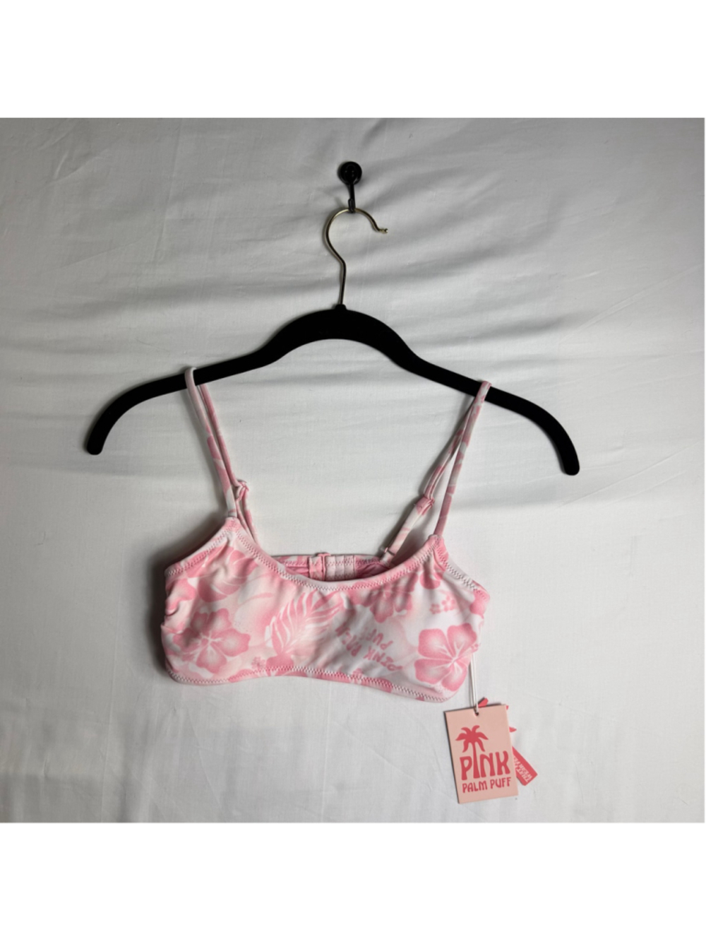 Pink Palm Puff Bikini Set XS Cleo Tropical Floral Adjustable NWT Swimsuit Beach - Picture 1 of 8